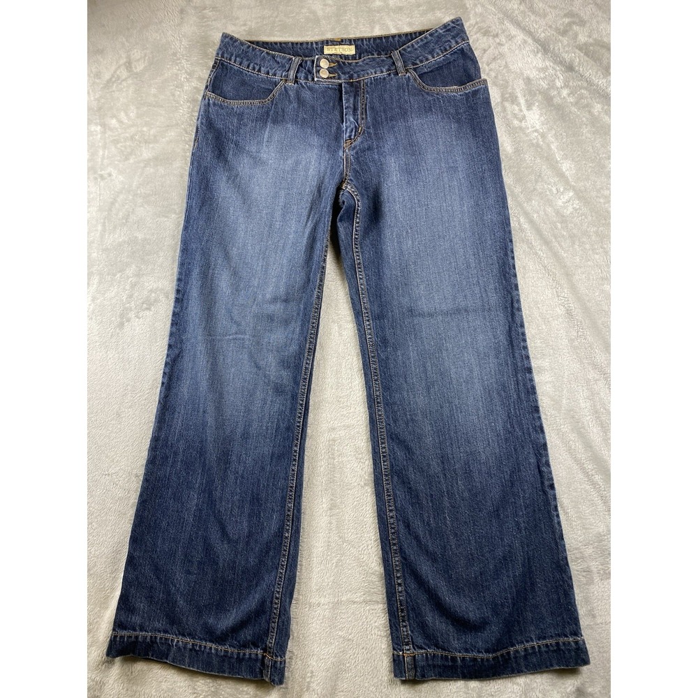 Stetson Women's Trouser‎ Jeans Size 14 Blue Denim Wide Leg Western